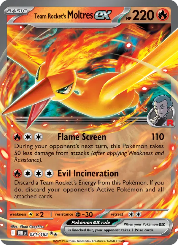 Team Rocket's Moltres ex 31 Destined Rivals Pokesingles