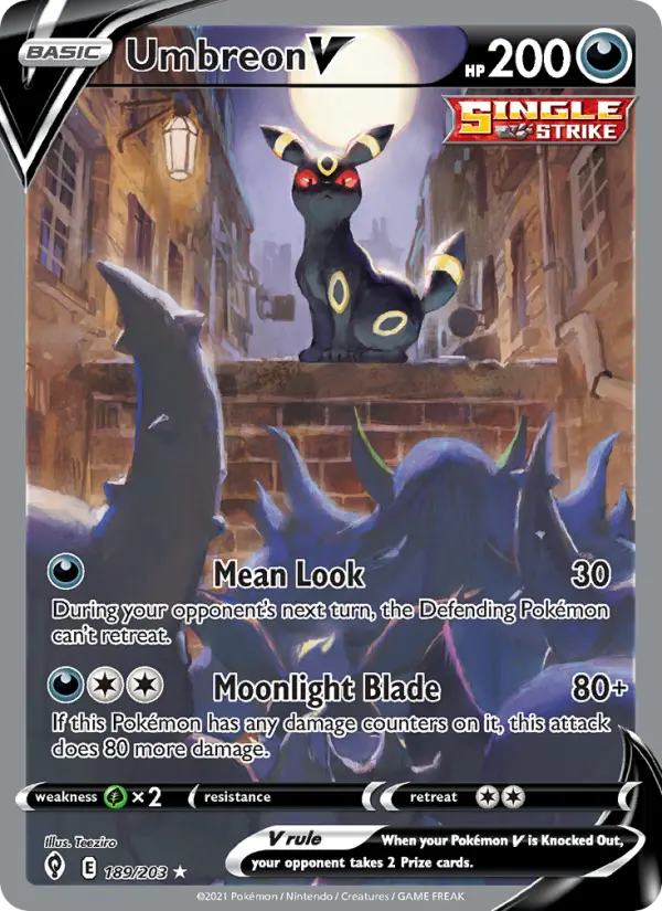 Umbreon V 189 Evolving Skies Pokesingles