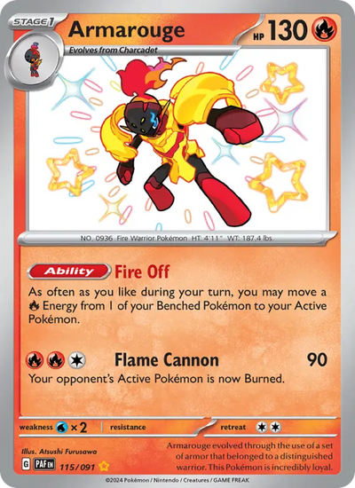 Armarouge 115 Paldean Fates Pokesingles