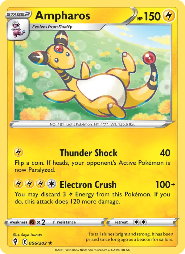 Ampharos 56 Evolving Skies Pokesingles