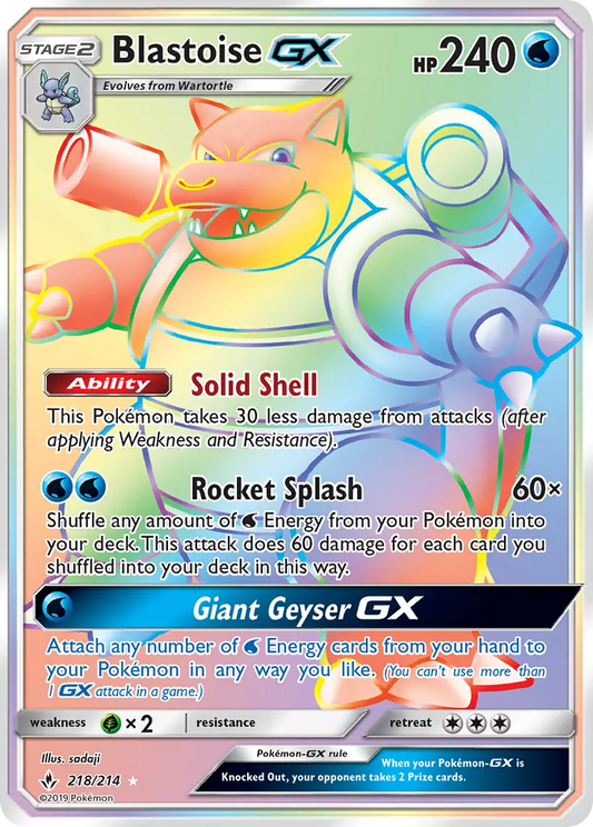 Blastoise GX 218 Unbroken Bonds Pokesingles