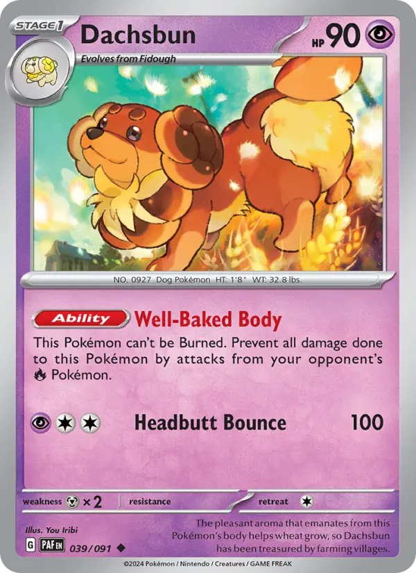 Dachsbun 39 Paldean Fates Pokesingles