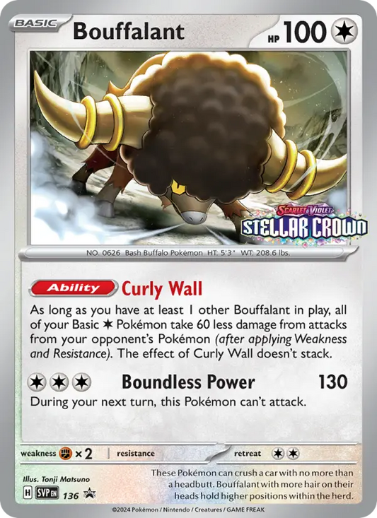 Bouffalant 136 SVP Black Star Promos Pokesingles