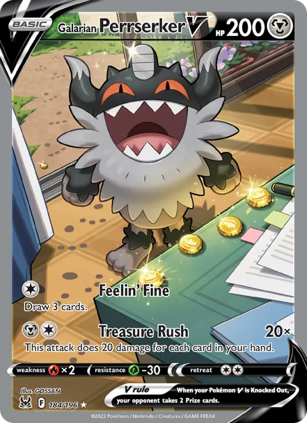 Galarian Perrserker V 184 Lost Origin Pokesingles