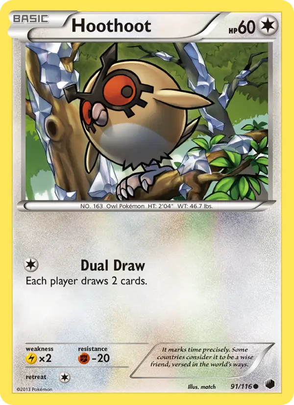 Hoothoot 91 Plasma Freeze Pokesingles