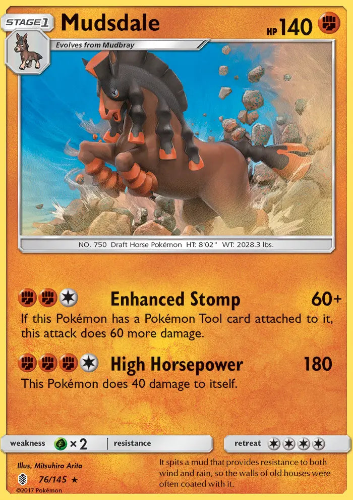Mudsdale 76 Guardians Rising Pokesingles