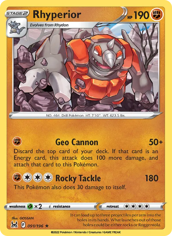 Rhyperior 91 Lost Origin Pokesingles