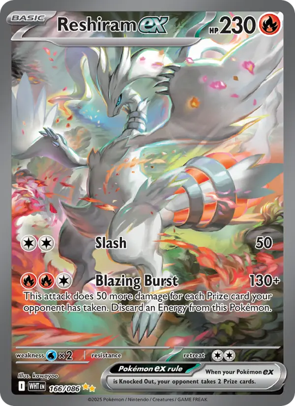 Reshiram ex 166 White Flare Pokesingles
