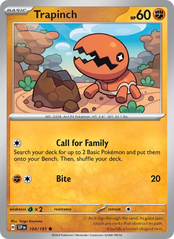 Trapinch 104 Surging Sparks Pokesingles