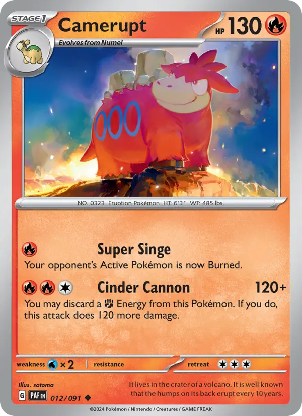 Camerupt 12 Paldean Fates Pokesingles