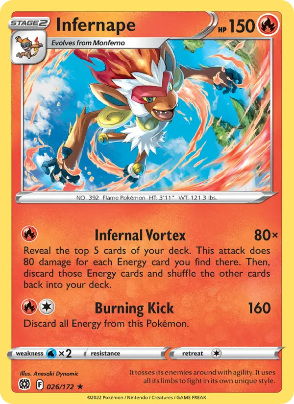 Infernape 26 Brilliant Stars Pokesingles