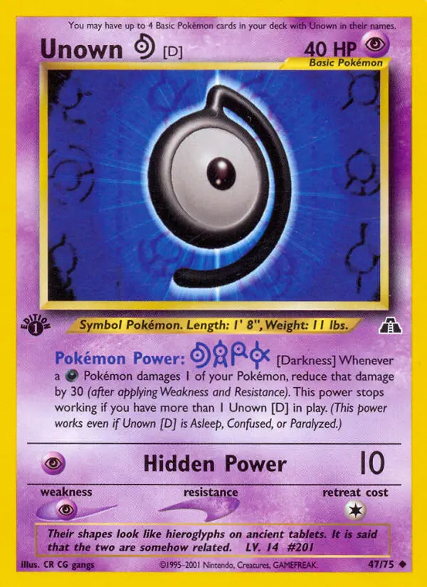 Unown [D] 47 Neo Discovery Pokesingles