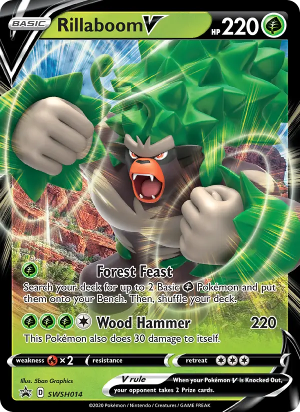 Rillaboom V SWSH014 SWSH Black Star Promos Pokesingles