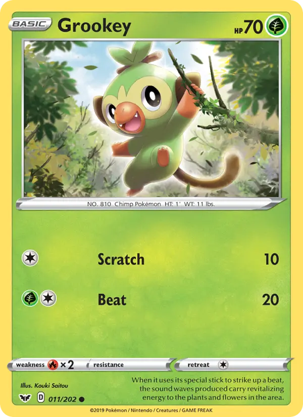 Grookey 11 Sword & Shield Pokesingles