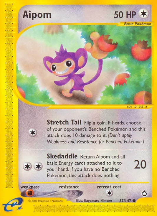 Aipom 67 Aquapolis Pokesingles