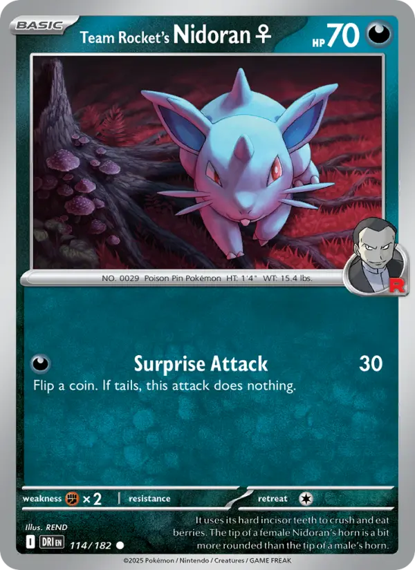 Team Rocket's Nidoran♀ 114 Destined Rivals Pokesingles