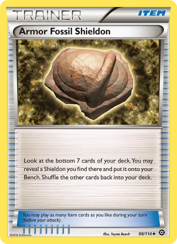 Armor Fossil Shieldon 98 Steam Siege Pokesingles