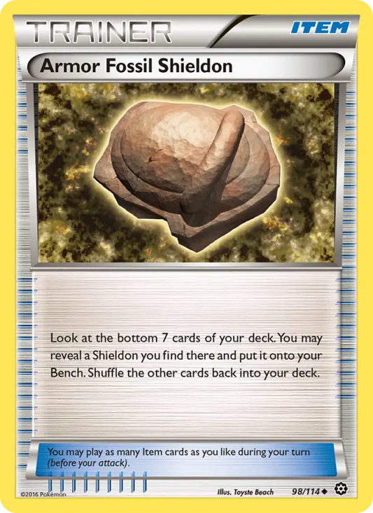 Armor Fossil Shieldon 98 Steam Siege Pokesingles