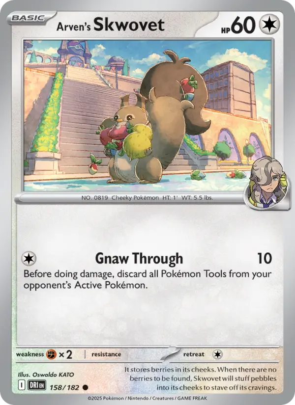 Arven's Skwovet 158 Destined Rivals Pokesingles