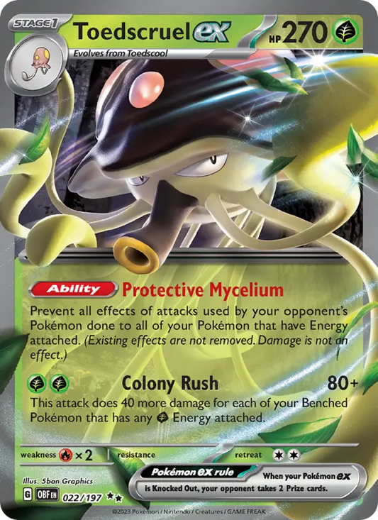 Toedscruel ex 22 Obsidian Flames Pokesingles