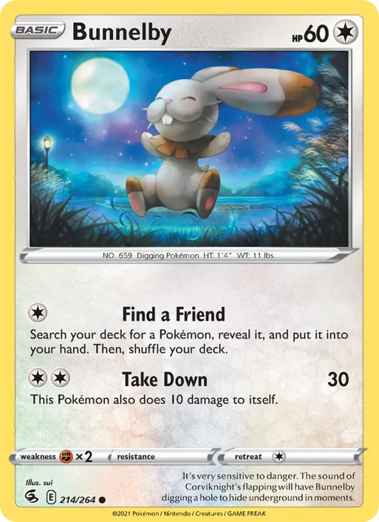 Bunnelby 214 Fusion Strike Pokesingles