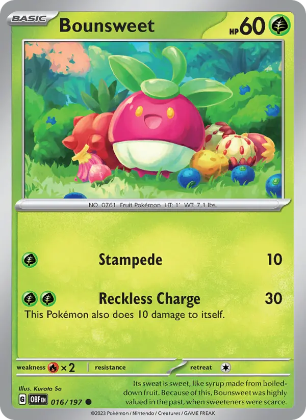 Bounsweet 16 Obsidian Flames Pokesingles