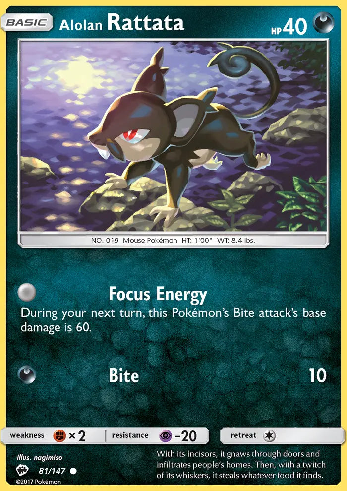 Alolan Rattata 81 Burning Shadows Pokesingles
