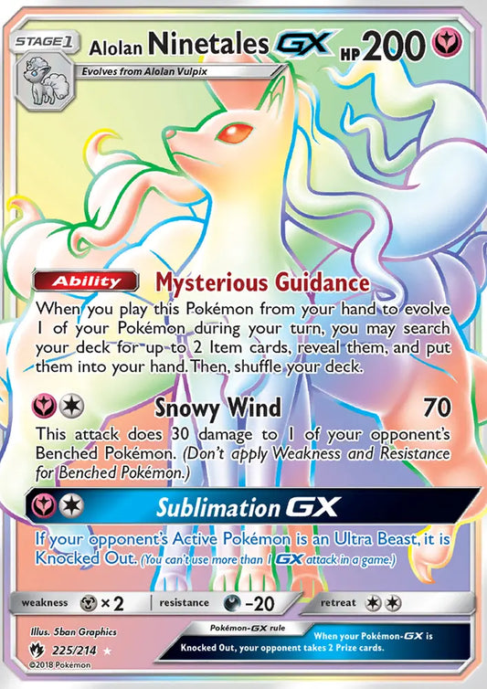 Alolan Ninetales GX 225 Lost Thunder Pokesingles