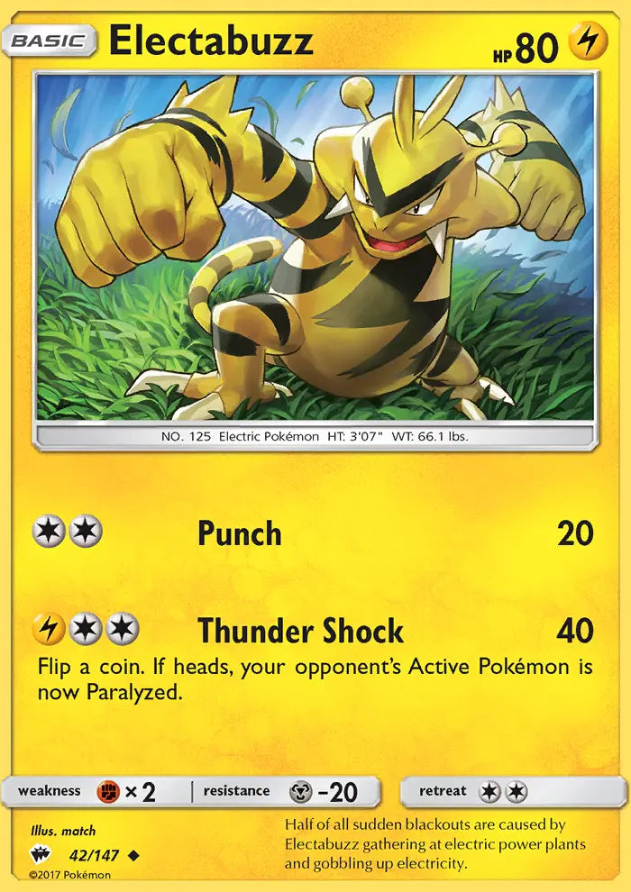 Electabuzz 42 Burning Shadows Pokesingles