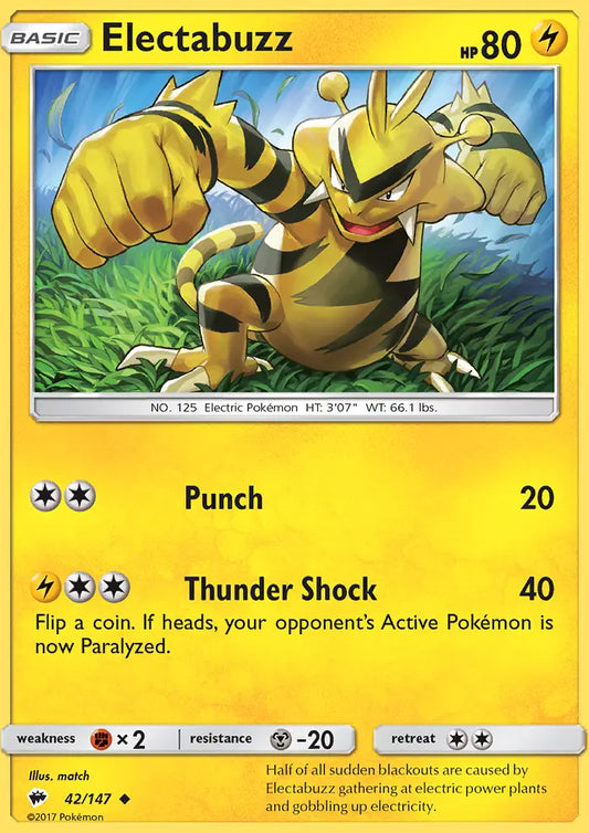 Electabuzz 42 Burning Shadows Pokesingles