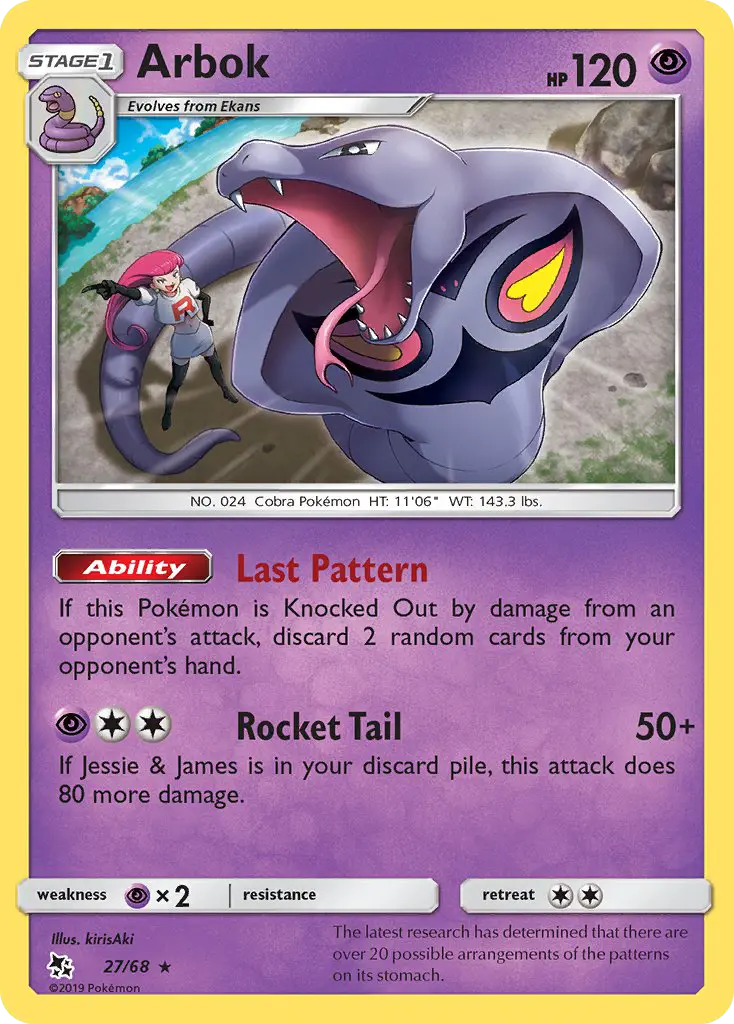 Arbok 27 Hidden Fates Pokesingles