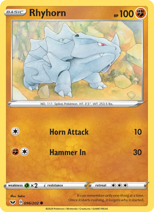 Rhyhorn 96 Sword & Shield Pokesingles