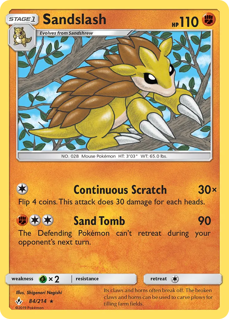Sandslash 84 Unbroken Bonds Pokesingles