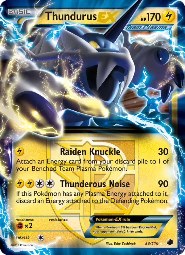 Thundurus-EX 38 Plasma Freeze Pokesingles