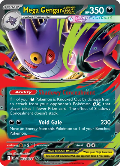 Mega Gengar ex 56 Phantasmal Flames Pokesingles
