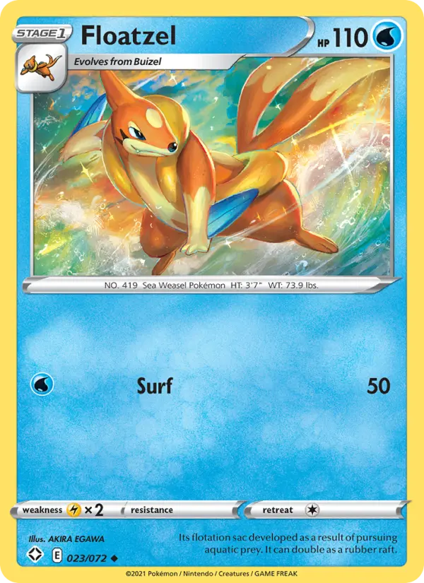 Floatzel 23 Shining Fates Pokesingles