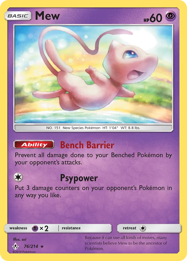 Mew 76 Unbroken Bonds Pokesingles