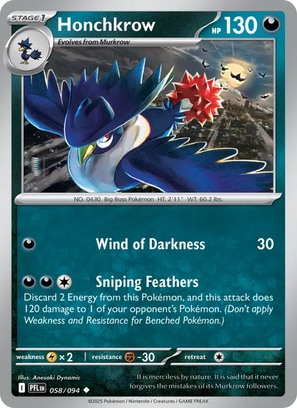 Honchkrow 58 Phantasmal Flames Pokesingles