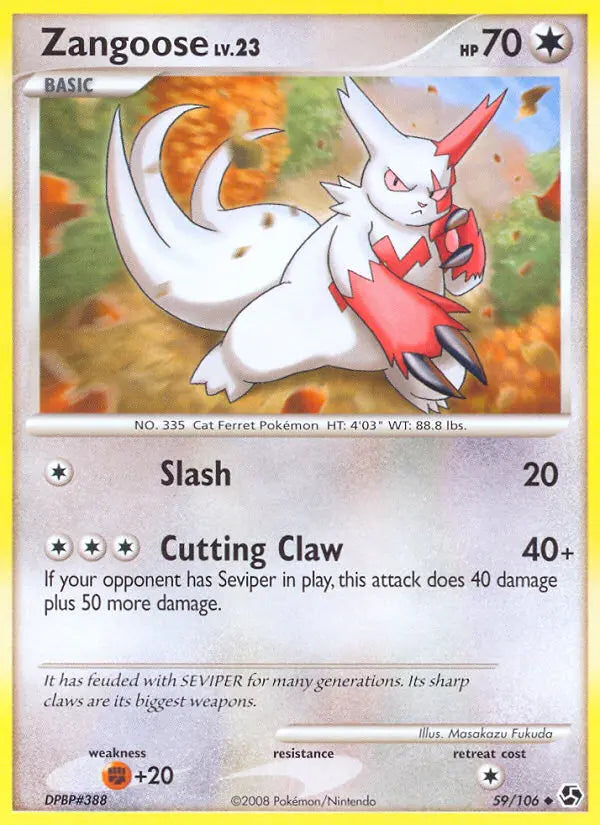 Zangoose 59 Great Encounters Pokesingles