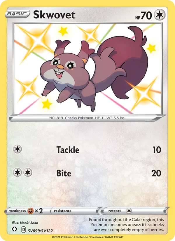 Skwovet SV099 Shining Fates Pokesingles