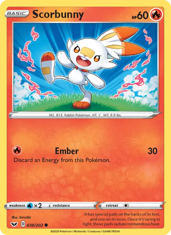 Scorbunny 30 Sword & Shield Pokesingles