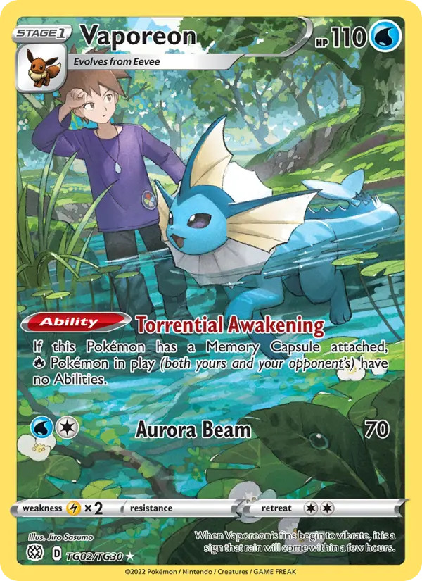 Vaporeon TG02 Brilliant Stars Pokesingles