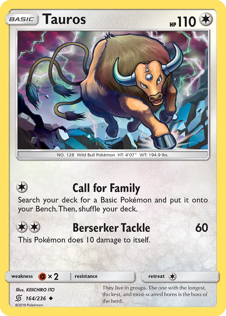 Tauros 164 Unified Minds Pokesingles