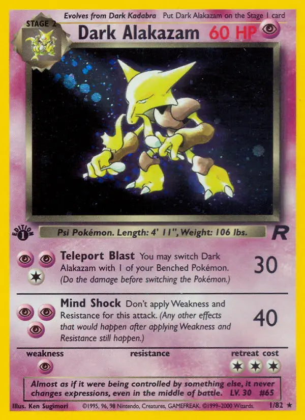 Dark Alakazam 1 Team Rocket Pokesingles