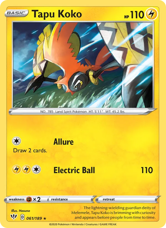 Tapu Koko 61 Darkness Ablaze Pokesingles