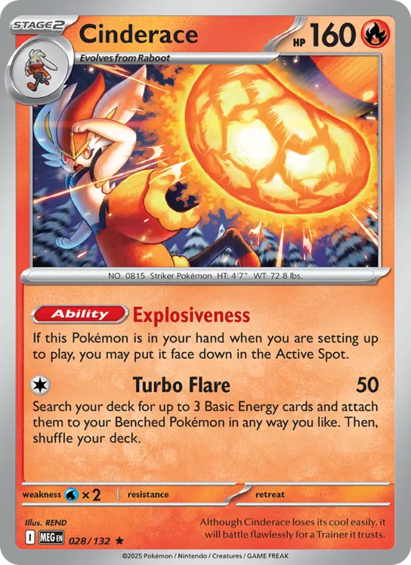 Cinderace 28 Mega Evolution Pokesingles