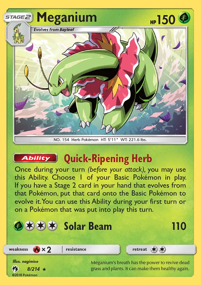 Meganium 8 Lost Thunder Pokesingles