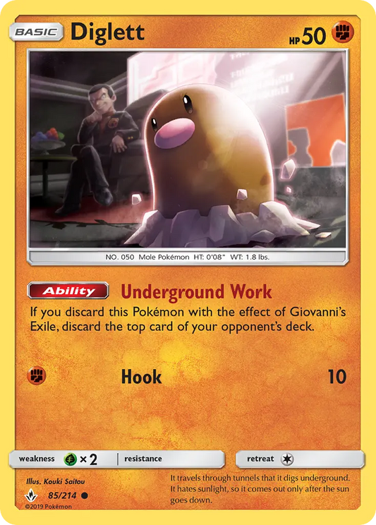 Diglett 85 Unbroken Bonds Pokesingles