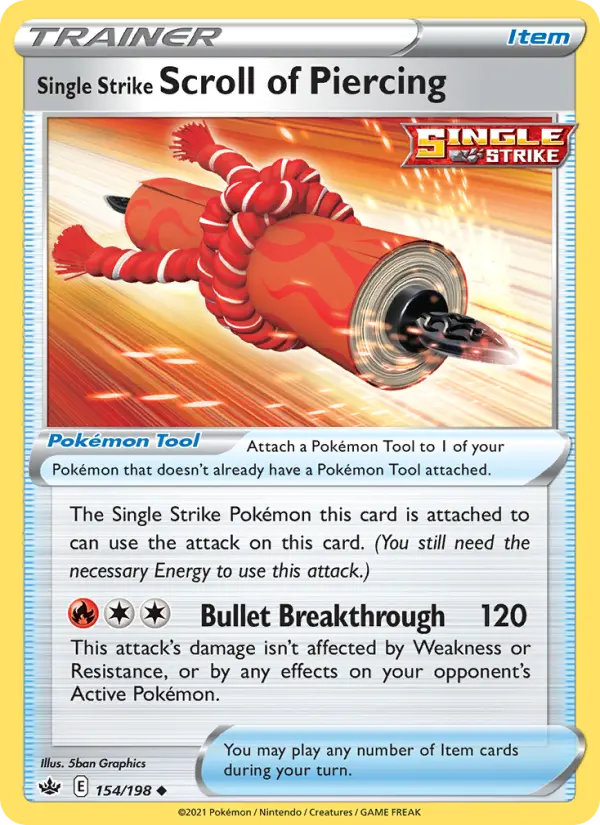 Single Strike Scroll of Piercing 154 Chilling Reign Pokesingles