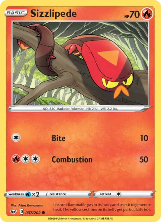 Sizzlipede 37 Sword & Shield Pokesingles